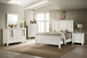 Sandy Beach 5-piece Queen Bedroom Set Cream White / CS-201301Q-S5