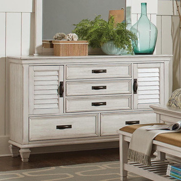 Franco 5-drawer Dresser Antique White / CS-205333