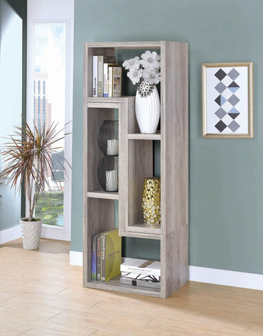 Velma Convertable Bookcase and TV Console Grey Driftwood / CS-802330