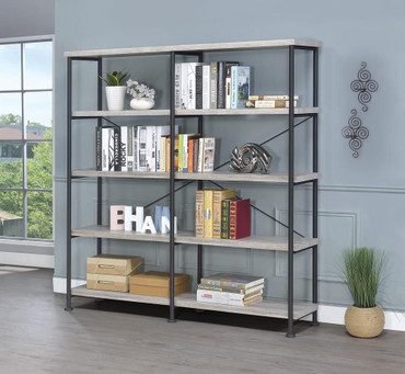 Analiese 4-shelf Open Bookcase Grey Driftwood / CS-801544