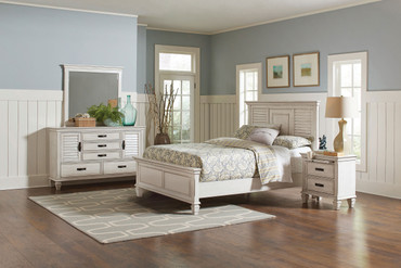 Franco 4-piece Queen Bedroom Set Distressed White / CS-205331Q-S4