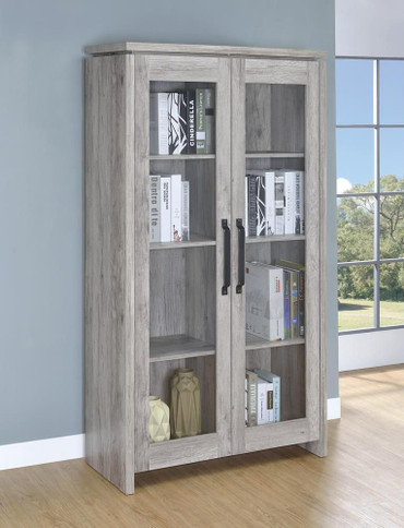 Alejo 2-door Engineered Wood Tall Cabinet Grey Driftwood / CS-950783