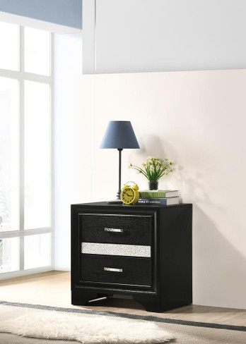 Miranda 2-drawer Nightstand Black / CS-206362