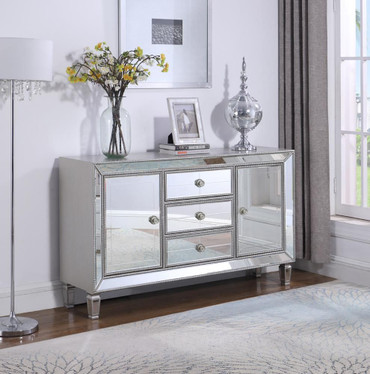 Leticia 3-drawer Accent Cabinet Silver / CS-950825