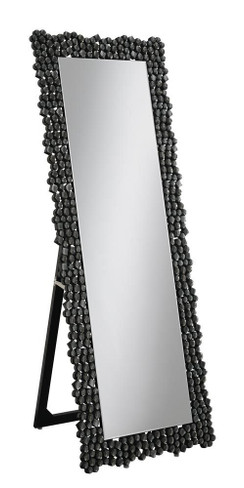 Mckay Textural Frame Cheval Floor Mirror Silver and Smoky Grey / CS-961422