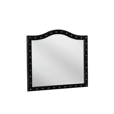 Deanna Upholstered Dresser Mirror Black / CS-206104