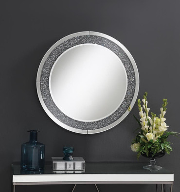 Lixue Round Wall Mirror with LED Lighting Silver / CS-961428