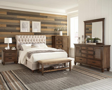 Devon 4-piece Eastern King Bedroom Set Burnished Oak / CS-300525KE-S4