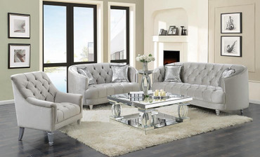 Avonlea 3-piece Tufted Living Room Set Grey / CS-508461-S3