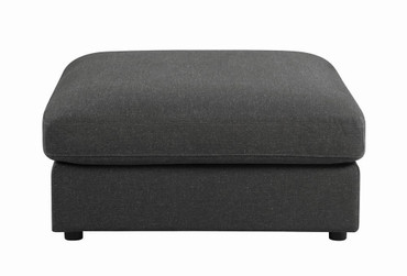 Serene Upholstered Rectangular Ottoman Charcoal / CS-551326