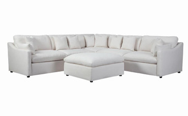 Hobson Square Upholstered Ottoman Ivory / CS-551453