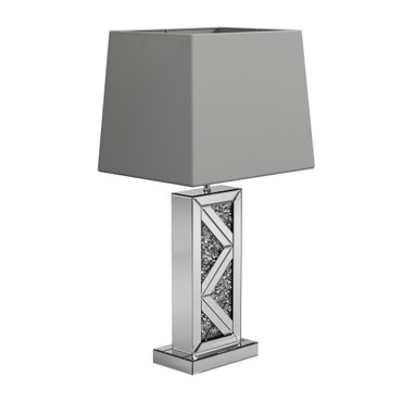 Carmen Geometric Base Table Lamp Silver / CS-920141