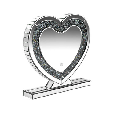 Euston Heart Shape Table Mirror Silver / CS-961528