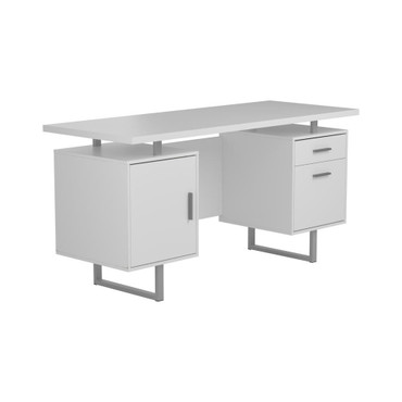 Lawtey 60-inch 2-drawer Computer Desk White High Gloss / CS-803521