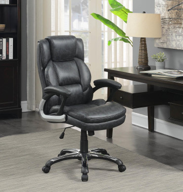 Adjustable Height Office Chair with Padded Arm Grey and Black / CS-881183