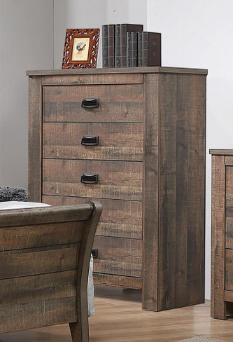 Frederick 5-drawer Chest Weathered Oak / CS-222965