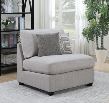 Cambria Upholstered Armless Chair Grey / CS-551511