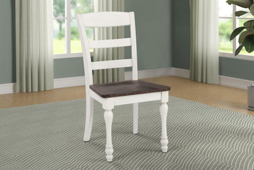 Madelyn Ladder Back Side Chairs Dark Cocoa and Coastal White (Set of 2) / CS-110382