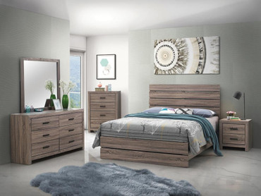 Brantford Wood Queen Panel Bed Barrel Oak / CS-207041Q