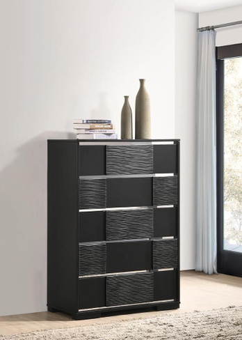 Blacktoft 5-drawer Bedroom Chest Black / CS-207105