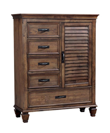 Franco 5-drawer Door Chest Burnished Oak / CS-200978