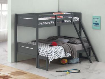 Littleton Wood Twin Over Full Bunk Bed Grey / CS-405052GRY