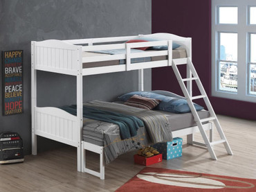Arlo Wood Twin Over Full Bunk Bed White / CS-405054WHT