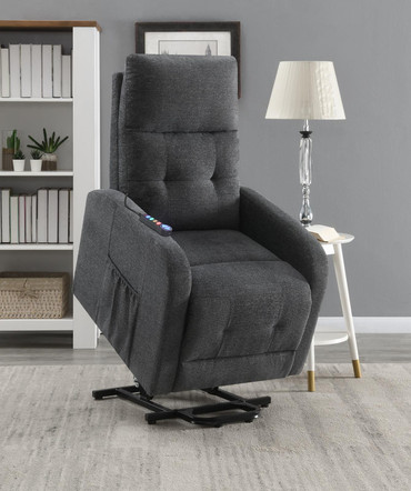 Howie Upholstered Power Lift Massage Chair Charcoal / CS-609403P