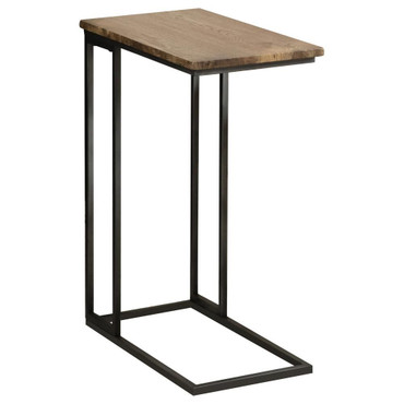 Rudy Snack Table with Power Outlet Gunmetal and Antique Brown / CS-935871