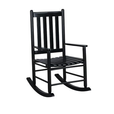 Annie Slat Back Solid Wood Rocking Chair Black / CS-609456