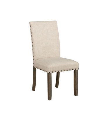 Ralland Upholstered Side Chairs Beige and Rustic Brown (Set of 2) / CS-193132