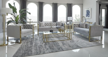 Eastbrook 3-piece Tufted Back Living Room Set Grey / CS-509111-S3