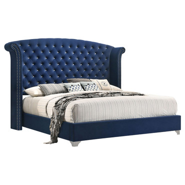 Melody Upholstered California King Wingback Bed Pacific Blue / CS-223371KW