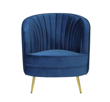 Sophia Upholstered Channel Tufted Barrel Accent Chair Blue / CS-506863