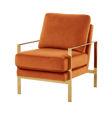 Divani Casa Bayside - Modern Orange Fabric Accent Chair / VGRH-RHS-AC-229-OG-ORG-CH