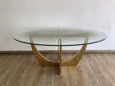 Modrest Chambers - Glass & Gold Dining Table / VGGM-DT-DOLORES-DT