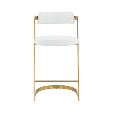 Modrest Shandra - White Leatherette & Gold Counter Stool / VGRH-RHS-CS-220-PU-WHT-CS