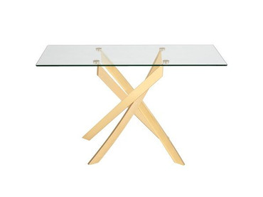 Modrest Pyrite Modern Glass and Gold Console Table / VGEW-F7033AD-G