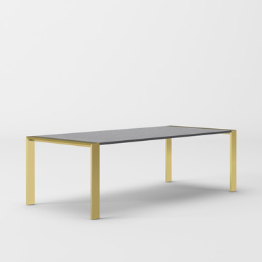 Modrest Fauna - Modern Wenge and Brass Dining Table / VGBB-BN-2T-WB-DT