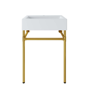 Redeem 24" Wall-Mount Gold Stainless Steel Bathroom Vanity / EEI-5536