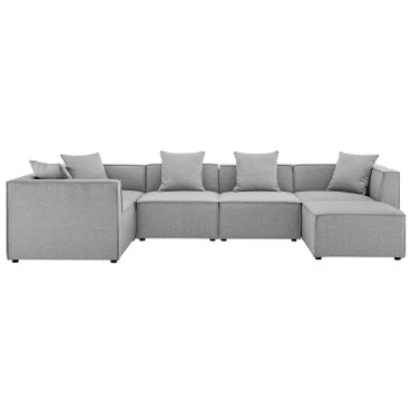 Saybrook Outdoor Patio Upholstered 6-Piece Sectional Sofa / EEI-4386