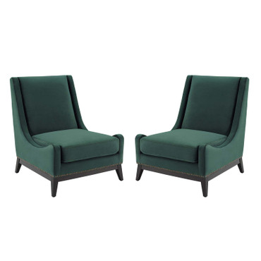 Confident Lounge Chair Upholstered Performance Velvet Set of 2 / EEI-4487