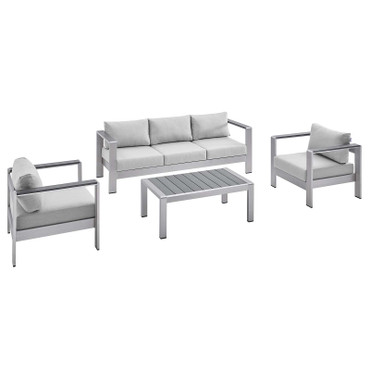 Shore Sunbrella® Fabric Outdoor Patio Aluminum 4 Piece Set / EEI-4316