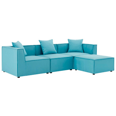 Saybrook 4-Piece Outdoor Patio Upholstered Sectional Sofa / EEI-4380