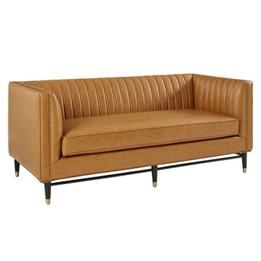 Devote Channel Tufted Vegan Leather Loveseat / EEI-4719