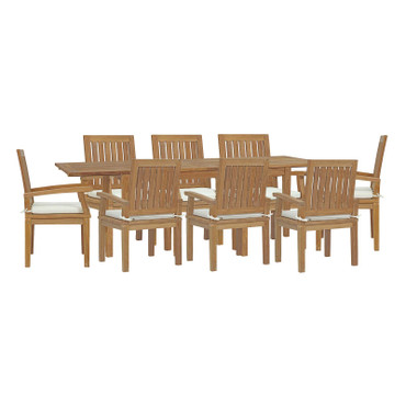 Marina 9 Piece Outdoor Patio Teak Dining Set / EEI-4034