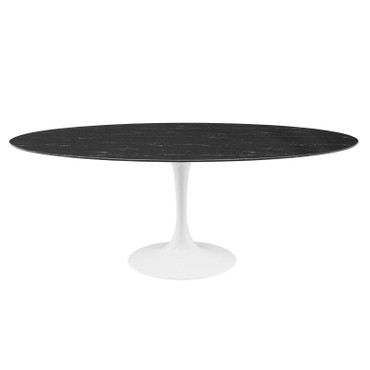 Lippa 78" Oval Artificial Marble Dining Table / EEI-5198