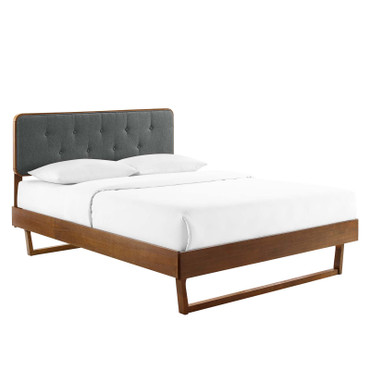 Bridgette Full Wood Platform Bed With Angular Frame / MOD-6643