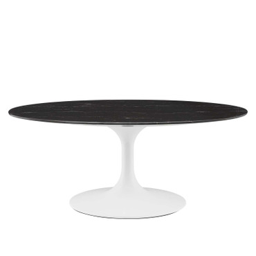 Lippa 42" Oval Artificial Marble Coffee Table / EEI-5192