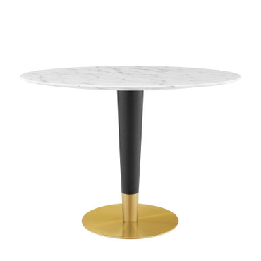 Zinque 42" Oval Artificial Marble Dining Table / EEI-5125